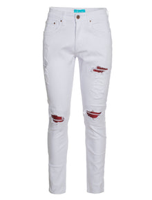 PX Jean with Python snake skin knee Patch