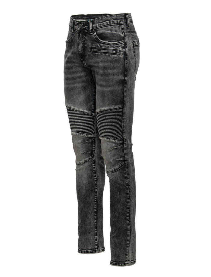 Moto Jean in distressed Black