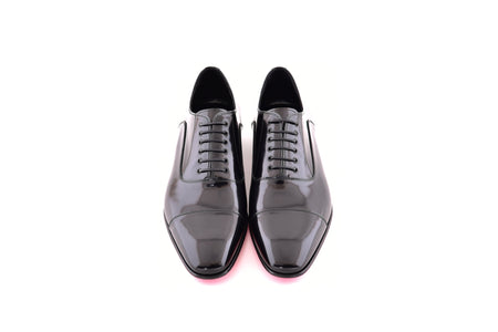 C0001100-7645 Cap toe lace up-Black Luxe leather