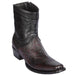 Smooth Ostrich Short Cowboy Boots Black Cherry