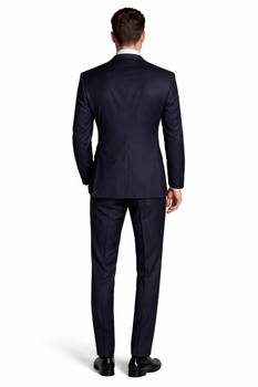 $795 #Zlk4 I Deal Dark Navy Blue Suit For Men Suit Features Classic Three Button 100% Sophisticated Wool - Image 2