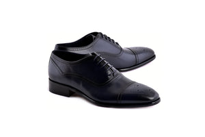 C0001103-7960 Perforated Cap toe lace up- Navy