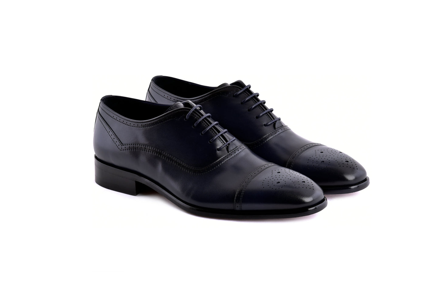 C0001103-7960 Perforated Cap toe lace up- Navy - Image 2
