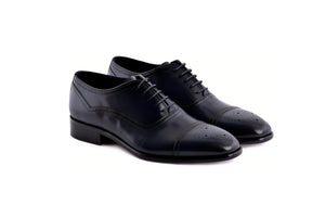 C0001103-7960 Perforated Cap toe lace up- Navy - Image 2