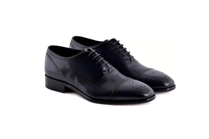 C0001103-7960 Perforated Cap toe lace up- Navy - Image 2