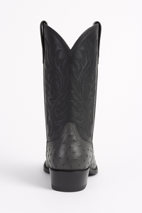 Los Altos Gray Genuine Ostrich Round Toe Boots