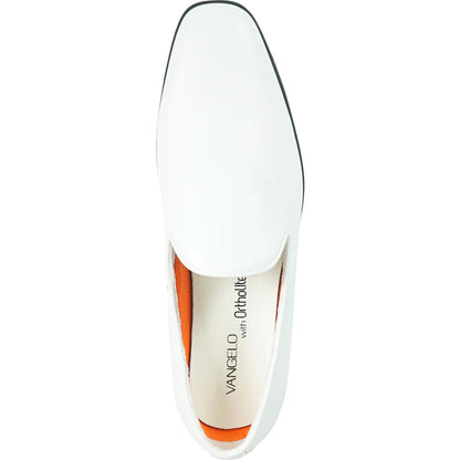 Bravo Mens Classic Plain Toe Slip on Loafer Dress Shoe in White