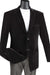Mens Black Blazer - Mens 2 Button Regular Fit Velvet Blazer in Black