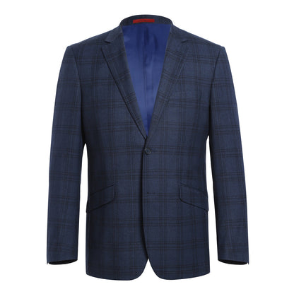 293-21 Men's Slim Fit Stretch Checked Suits - Image 2