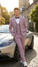 Men’s Dusty Rose Pink Pinstripe Three Piece Suit with Vest | Wedding and Party Formal Wear Prom or Church Suit