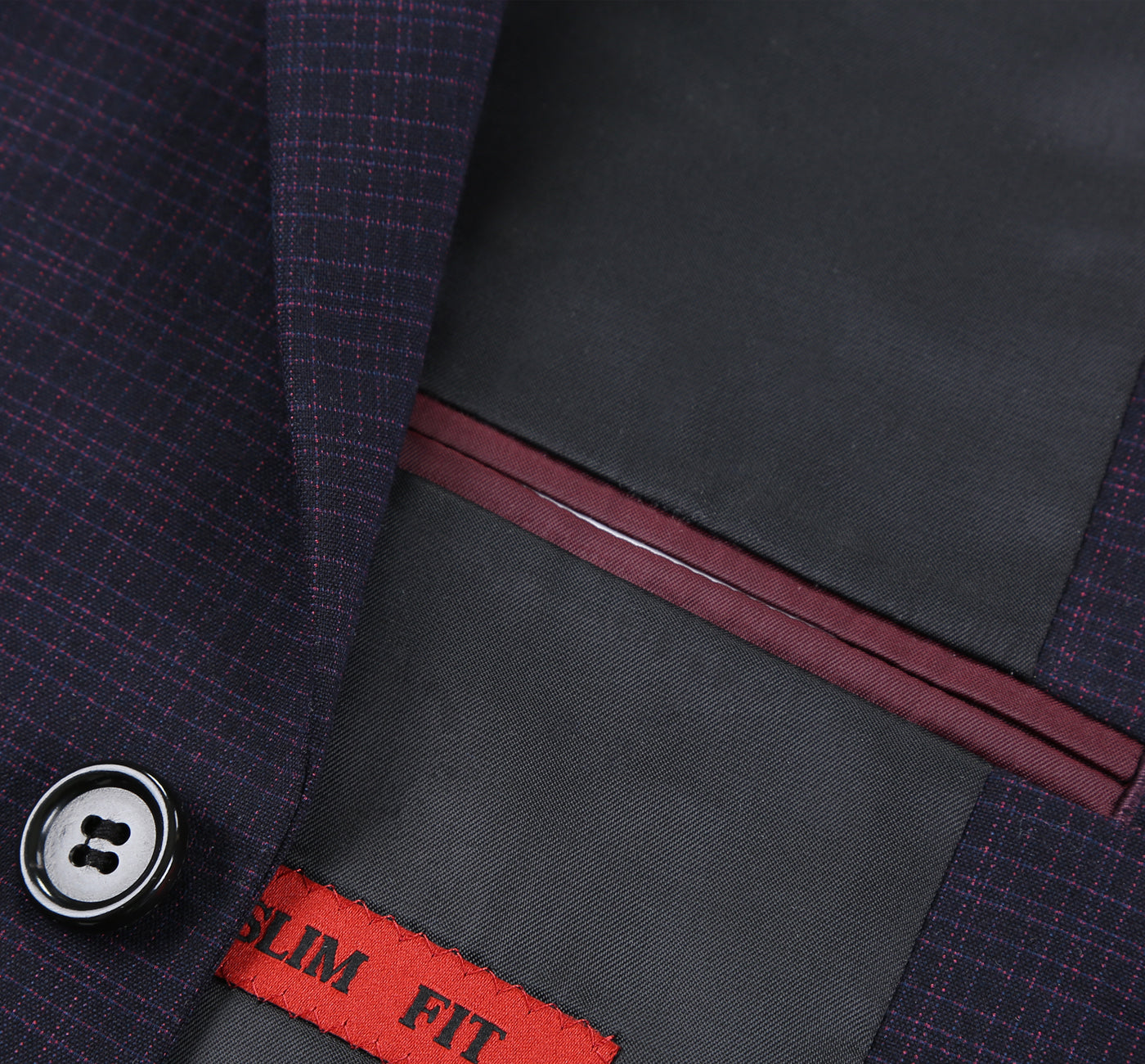 293-13 Men's Classic Fit Single Breasted Black Micro Check Notch Lapel Suits - Image 7