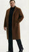 Men’s Brown Long Wool Overcoat – Topcoat Wool Carcoat Three Quarter