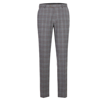 293-7 Men's Two Piece Slim Fit Stretch Windowpane Check Dress Suit - Image 7