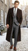 Men’s Brown Long Overcoat – Double Breasted Classic Formal Winter Coat for Business, Topcoat and Cold Weather Wear