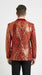 Men’s Red and Gold Sequin Christmas Holiday Blazer – Luxury Party Jacket for New Year, Wedding and Festive Events
