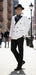 Men’s White and Black Double-Breasted Tuxedo – Modern Slim Fit Formal Suit for Weddings, Parties, and Special Occasions