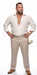 Tony Montana’s White Linen Shirt and Tan Pants – Men’s White Formal Shirt with Tan Trousers for Party, Wedding and Vintage Style Outfit