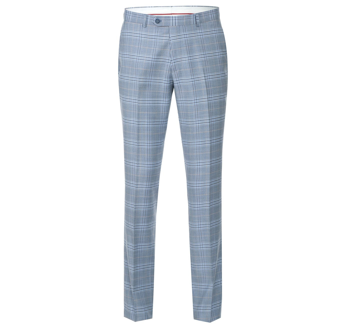 293-3 Men's 2-Piece Slim Fit Notch Lapel Stretch Windowpane Suit - Image 3