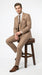 Men’s Rossiman Tan Suit with Gold Buttons, Peak Lapel Jacket and Double Breasted Vest
