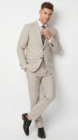 Big and Tall Men’s Gray Suit Separates with 2 Button Jacket and Matching Pants, Formal Dress Suit