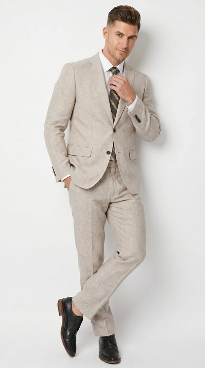 Big and Tall Men’s Gray Suit Separates with 2 Button Jacket and Matching Pants, Formal Dress Suit
