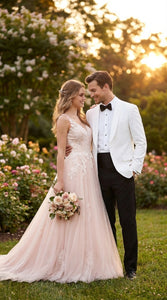 Men's White Dinner Jacket Tuxedo Blazer with Black Satin Shawl Lapel  With Black Tuxedo Pants - Image 7