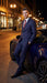 Men’s Navy Blue and Burgundy Checkered Two-Piece Suit Plaid Windowpane – Flat Front Pants or Pleated Wide Leg Pants - 100% Wool