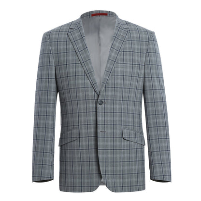 293-20 Men's Slim Fit Stretch Checked Suits - Image 2