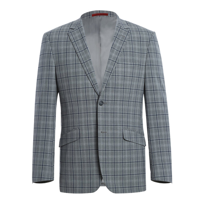 293-20 Men's Slim Fit Stretch Checked Suits - Image 2