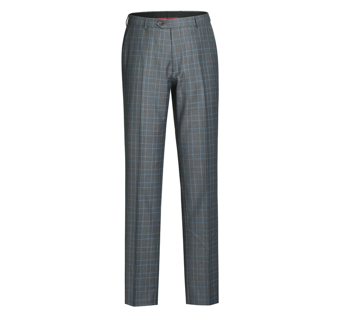 293-5 Men's Two Piece Classic Fit Windowpane Check Dress Suit - Image 7
