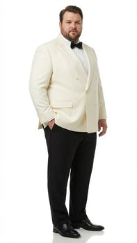 Men’s Ivory Double-Breasted Shawl Lapel Tuxedo Jacket | Premium Formal Dinner Jacket for Weddings and Black-Tie Events