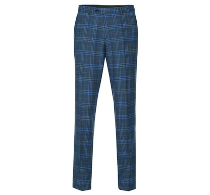 293-4 Men's 2-Piece Slim Fit Notch Lapel Stretch Windowpane Suit - Image 3