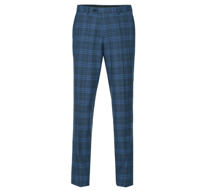 293-4 Men's 2-Piece Slim Fit Notch Lapel Stretch Windowpane Suit - Image 3