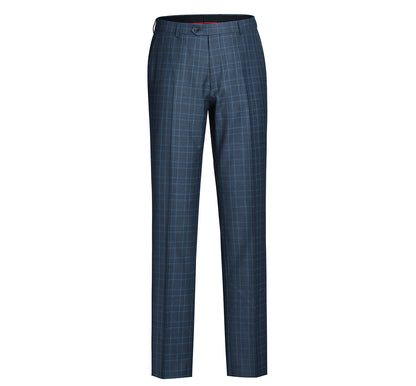 293-6 Men's Two Piece Classic Fit Windowpane Check Dress Suit - Image 7