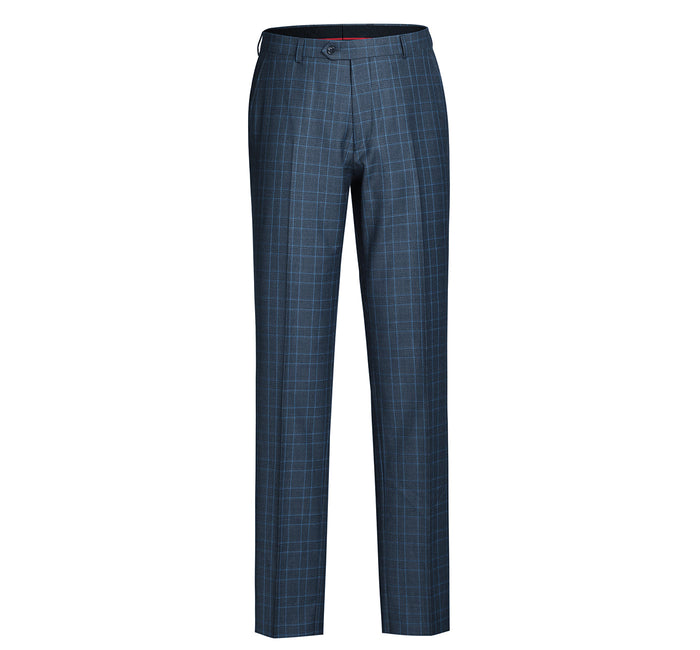 293-6 Men's Two Piece Classic Fit Windowpane Check Dress Suit - Image 7