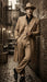 Men’s 1920s Beige Zoot Suit – Long Mafia Gangster Three-Piece Suit in Tan Khaki Color 40 inch Zuit Pachuco Suit