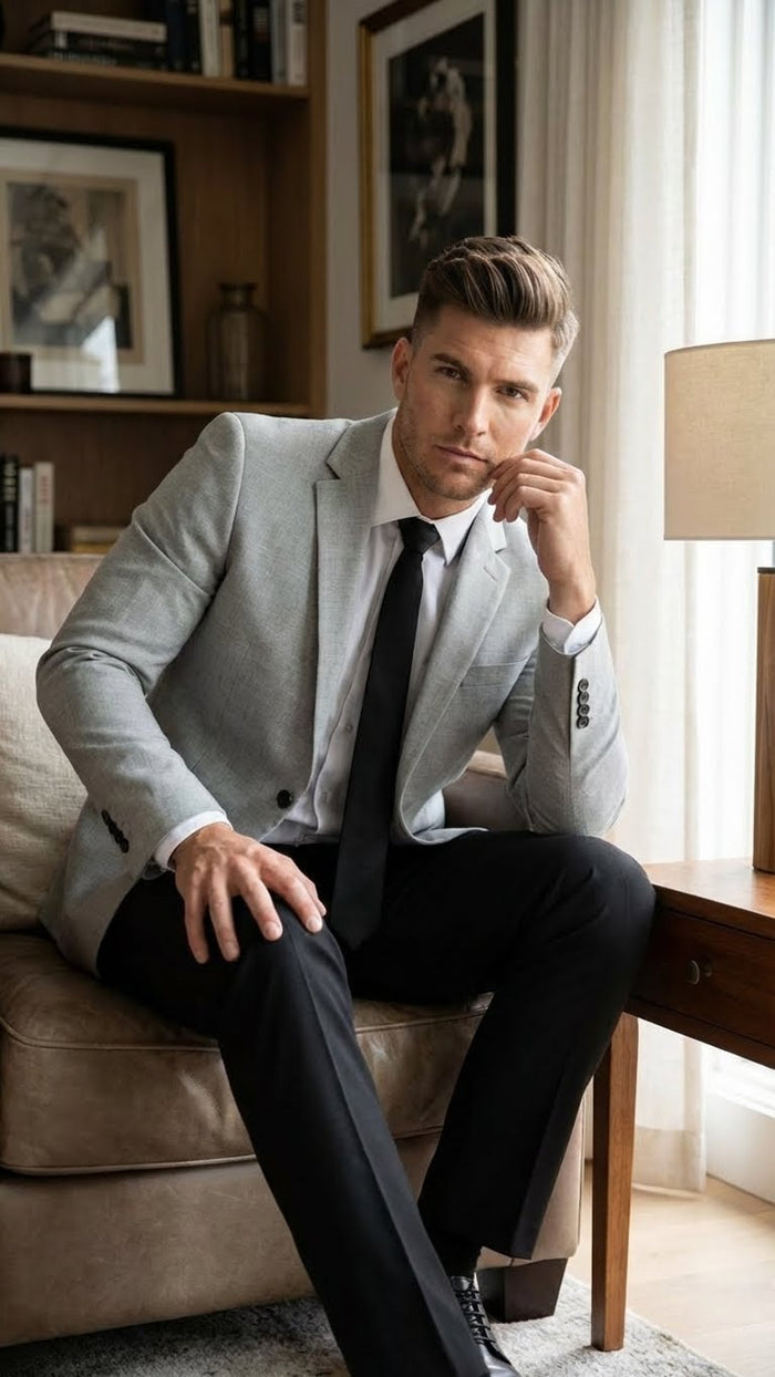 Men’s Light Grey Blazer Sport Coat