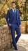 Men’s Cobalt Blue 3 Piece Suit – Indigo Light Blue Pinstripe Formal Suit with Vest for Wedding, Business Modern Fit Two buttons