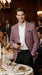 Mens Dusty Rose Mauve Pink with Tint of Blue Plaid Sport Coat Blazer – Classic Check Pattern Casual Blazer Jacket for Business Casual, Wedding