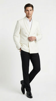 Mens Ivory Dinner Jacket Blazer – Elegant Ivory Cream Off White Formal Blazer Wedding Tuxedo Jacket Evening Wear