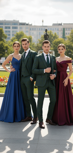 Men’s Green Plaid 3-Piece Suit – Classic Check Slim Fit Suit for Weddings, Church, and Formal By Rossiman