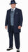 Mens 1920s Navy Blue Zoot Suit – Vintage Gangster 3-Piece Long Jacket Suit Classic Fit Pleated Pants