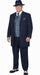 Mens 1920s Navy Blue Zoot Suit – Vintage Gangster 3-Piece Long Jacket Suit Classic Fit Pleated Pants