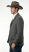 Mens Charcoal Grey Three Buttons Western Blazer – Classic Fit Cowboy Style Three Button Formal Dress Jacket