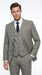 Vitali Brand Men’s Grey Textured Patterned 3 Piece Suit – Modern Fit Checkered Sharkskin with Blazer, Vest & Trousers, Business Wedding