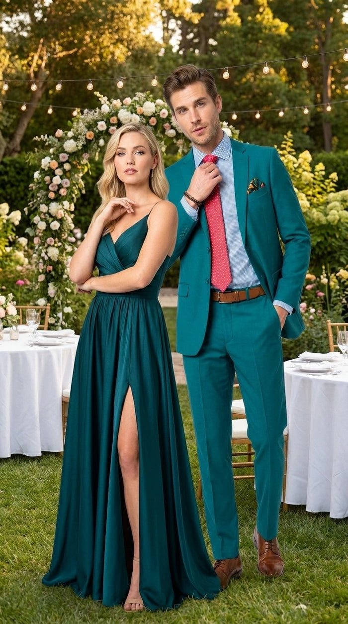Men’s Teal Green Dark Turquoise Suit – Elegant Formal Suit for Business, Wedding, Party and Modern Style Wear Modern Fit