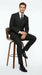 Vitali Mens Black Tone on Tone Shadow Stripe Vested Suit Set – 3 Piece Modern Fit Pinstripe Two Buttons