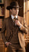 Men’s Brown Pinstripe Western Cowboy Tuxedo, Contrast Shawl Lapel Formal Suit for Weddings, Prom, Parties, and Special Occasions