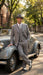 Men’s Gray Zoot Suit with Matching Hat and 1920s Shoes | Grey Vintage Wedding and Party Three Piece Suit