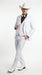 Men’s White Western Cowboy 3 Piece Tuxedo Suit, Formal Wedding Prom Groom Suit Set